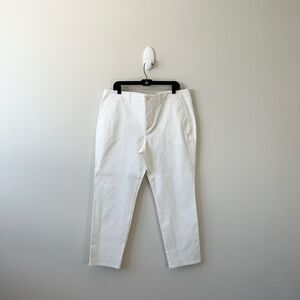 Lauren Ralph Lauren Women’s White Chino Pants Cotton Blend Tapered Leg Size 16